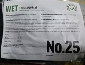 1 zak 24uurs rantsoen Maaltijd zak 24 Hour OUTMEALS General Ration  Army 4600 kcal - keuze uit meerdere menu's - exp. 4-2027 / 5-2027