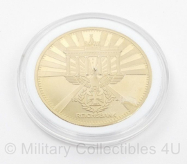 WO2 Duitse Reichsbank coin in case - diameter 5 cm - topstaat - replica