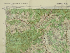 Duitse stafkaart Jugoslawien Slavonska Pozego Blatt 44 Sonderausgabe Nur für den Dienstgebrauch Joegoslavie - 64,5 x 50 cm. schaal 1:100000 - origineel 1932