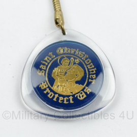 Britse Royal Engineers sleutelhanger "Saint Christerphor Protect Us"- 9,5 x 3,5 cm -origineel