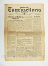 WO2 Duitse krant Frankische Tageszeitung nr. 53 3 maart 1944 - 47 x 32 cm - origineel