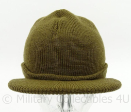 US jeepcap (met klep) beenie mustard brown - 100 % wol - cap wool knit M-1941