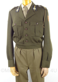 KL Veld Artillerie Gele Rijders uniform set, jasje, broek, schuitje - maat 49 3/4 - origineel
