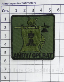 Defensie AMOV / OPLBAT Opleidings bataljon Koninklijke Militaire Academie borstembleem - met klittenband - 5 x 5 cm - origineel
