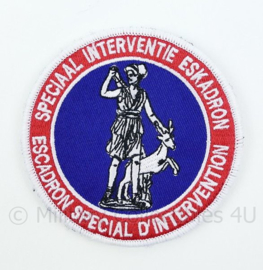 Belgische Politie Speciaal Interventie Eskadron embleem - full color - met klittenband - diameter 9 cm