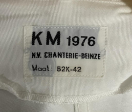 Korps Mariniers witte tropen uniform jas met opstaande kraag Toetoep 1976 - maat 52K (= maat 42 halsomtrek)  - Nieuw in verpakking -  origineel