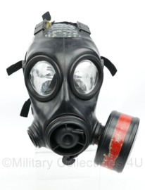 KL Nederlandse leger AMF12 gasmaskerset met oefenfilter (tegen traangas) en gevechtsfilter (tht 2029) met woodland tas - maat 2 = middel - origineel