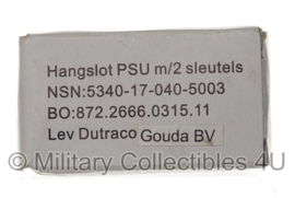 KL Nederlandse leger PSU Hangslot PSU m/2 sleutels  leverancier Dutraco Gouda - nieuw in verpakking - origineel