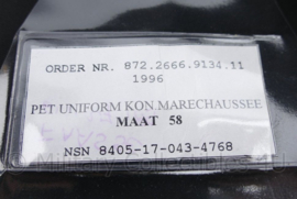 KMAR Koninklijke Marechaussee manschappen platte pet 1996 - maat 58 - origineel