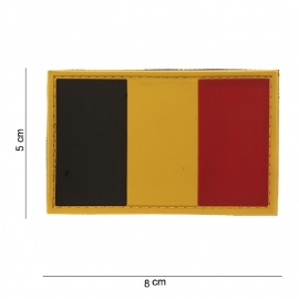 Uniform landsvlag België 3d PVC met klittenband - 8 x 5  cm.