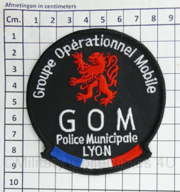 Franse GOM Police Municipale Lyon embleem origineel - Groupe Operationnel Mobile - 9 x 8,5 cm - origineel
