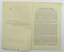 WO2 Engels dokument The Report of a Parlementary Delegation Buchenwald Camp uit 1945 - afmeting 24 x 15 cm - origineel