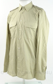 KM Korps Mariniers Kazerne Tenue dun khaki overhemd - met Korps Mariniers insigne - lange mouwen - maat 43-5 - origineel