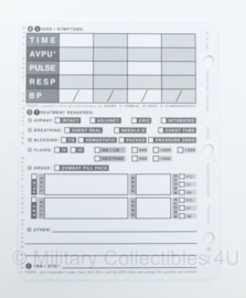 Defensie IT4C Improved Tactocal Combat Casualty care Card kunststof - 14 x 11 cm. - origineel