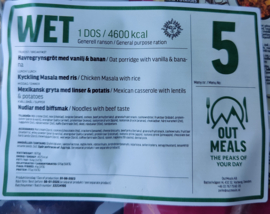 Zweedse leger 24uurs rantsoen Maaltijd zak 24 Hour OUTMEALS Special purpose Arctic Ration  Swedish Army 4600 kcal - keuze uit meerdere menu's - Best Before  2026