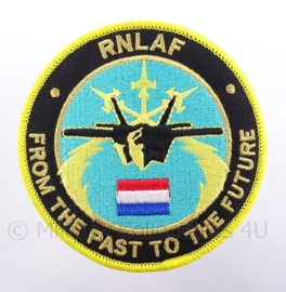 KLu Koninklijke Luchtmacht embleem RNLAF Royal Netherlands Air Force F-35 "From the past to the future" - met klittenband - diameter 10 cm