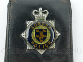 Britse Politie brevet in lederen houder Sussex Police - 11 x 8 cm - origineel