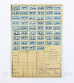 Wo2 Duitse Quittungskarte met zegels  uit 1939 - 21 x 14,5 cm - origineel
