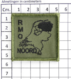 KL Nederlandse leger RMC Noord borstembleem - met klittenband - afmeting 5 x 5 cm - origineel