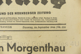 WO2 Duitse krant Frankische Tageszeitung nr. 226 26 september 1944 - 47 x 32 cm - origineel