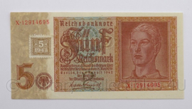 WO2 Duits 1937 Rentenbankschein - 5 Rentemark - origineel