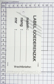 Defensie Label Goederenzak plunjezak - nieuw -  origineel