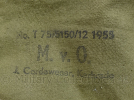 MVO groene katoenen tas met koord 1955 - ONGEBRUIKT - met originele MVO stempel - 29 x 17,5 cm - origineel