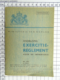 MVO Chef der Generalen Staf  Voorschrift nr. 1592 uit 1946 Exercitie Reglement  - afmeting 12 x 17 cm - origineel