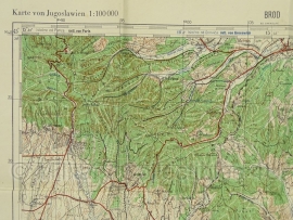 Duitse stafkaart Jugoslawien Brod Blatt 45 Sonderausgabe Nur für den Dienstgebrauch Joegoslavie - 64,5 x 50 cm. schaal 1:100000 - origineel 1931