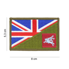 Embleem stof WW2 British  Pegasus Parachute Infantry Regiment with British flag and GREEN - 8 x 5,3 cm.