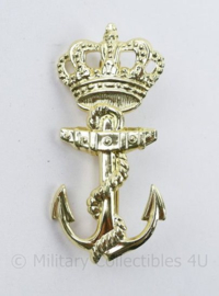 Korps Mariniers Koninklijke Marine Embleem uniformpet anker KM goudkleurig - 6 x 3 cm - origineel