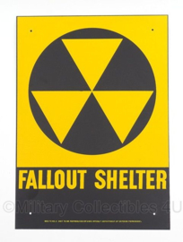 US Army Fallout Shelter bord - metaal - 28,5 x 20 cm - origineel!