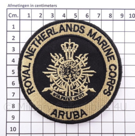 KM Koninklijke Marine, Korps Mariniers Aruba embleem "Royal Netherlands Marine Corps Aruba" - met klittenband - diameter 9 cm