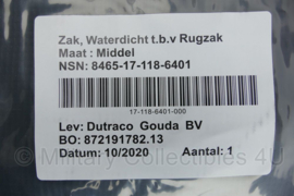 Drybag 80 liter waterdichte Rugzak Binnenzak maat Middel voor 80 liter rugzak - 90 cm. x 40 cm.  - nieuw in verpakking - ZWART - model 10-2020 - origineel