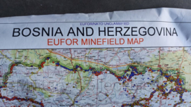 Bosnia and Herzegovina EUFOR Minefield Map 2011 - 79 x 61 cm -origineel