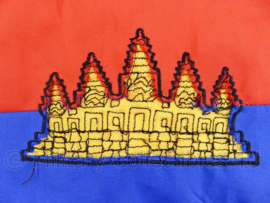 Vaandel Cambodja 1989-1993 Angkor Wat  - 32,5 x 20 cm - origineel