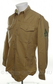 USMC US Marine Corps khaki overhemd lange mouw - rang Corporal - maat 39 tm. 41 - origineel