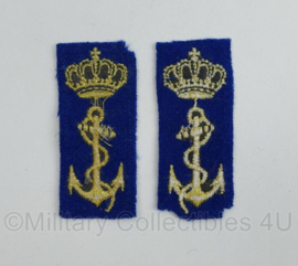 Koninklijke Marine Zeeofficier Dienstvak emblemen gespiegeld - 7 x 3 cm - origineel