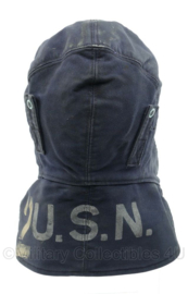 USN US Navy winter hat donkerblauw - gedragen - origineel