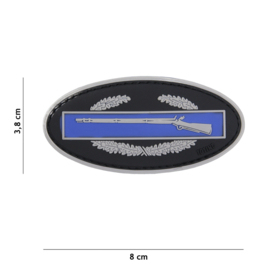 Embleem PVC 3D PVC met klittenband - CIB Combat Infantry Badge - 8 x 3,8 cm.