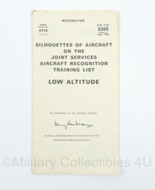 British Silhouettes of Aircraft on the Joint Services Aircraft Recognition Training List Low Altitude handboek - 22 x 11,5 cm - origineel