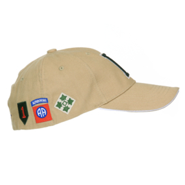 Baseball cap - D day uitvoering - met patches van alle divisies - Green, Khaki of Wolf grey