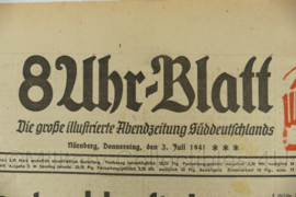 WO2 Duitse krant 8 Uhr Blatt 3 juli 1941 - 47 x 32 cm - origineel