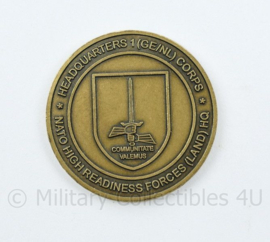 Defensie NATO NRF 1 Duits Nederlands Corps coin Certification Ecercise  Steadfast Jaw 2007 - diameter 3,5 cm - origineel
