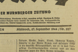 WO2 Duitse krant Frankische Tageszeitung nr. 227 27 september 1944 - 47 x 32 cm - origineel