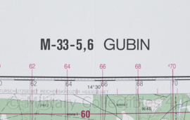 Poolse Stafkaart Gubin N-33-5,6 uit 1998 - 1 : 100.000 - 64 x 84 cm - origineel