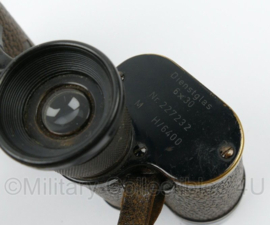 WO2 Duits Dienstglas 6X30 verrekijker H6400 Busch Rathenow met lensbeschermer en halskoord - origineel