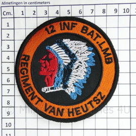 12 INF BAT.LMB Regiment van Heutsz embleem - met klittenband - diameter 9 cm