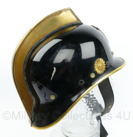Vintage Brandweer helm met koperen insigne en kam - maat 53-63 - origineel