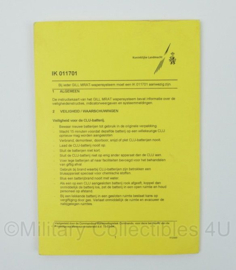Defensie Instructiekaart IK 011701 GILL MRAT Wapensysteem - 21 x 14,5 cm - gebruikt - origineel